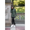 image:imageRBX Active Womens Ultra Soft Quilted Cowl Neck Pullover Sweater Lightweight Mock Neck Tunic Sweatshirt with ThumbholesGreen Smoke