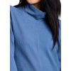 image:imageRBX Active Womens Ultra Soft Quilted Cowl Neck Pullover Sweater Lightweight Mock Neck Tunic Sweatshirt with ThumbholesRiverside Blue