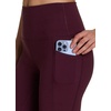 image:imageRBX Active Womens Ultra Soft Solid Workout Running Yoga Leggings with PocketsBurgundy Wine