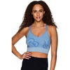 image:imageRBX Active Womens Athletic Fashion Racerback Seamless Low Impact Workout Sports BraJacquard Floral Light Blue