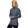 image:imageRBX Active Womens Ultra Soft Quilted Cowl Neck Pullover Sweater Lightweight Mock Neck Tunic Sweatshirt with ThumbholesF19 Green