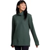 image:imageRBX Active Womens Ultra Soft Quilted Cowl Neck Pullover Sweater Lightweight Mock Neck Tunic Sweatshirt with ThumbholesGreen Smoke