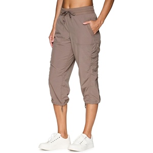 image:imageRBX Active Capri Pants for Women Joggers Stretch Lightweight Womens Casual Pant Capri with DrawstringTaupe Beige