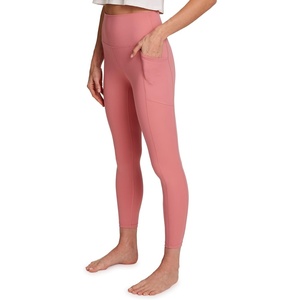 image:imageRBX Active High Waisted Squat Proof Ankle Length Leggings for Women 78 Yoga Leggings with PocketsCoral Pink