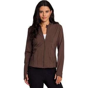 image:imageRBX Active Womens Athletic Breathable Lightweight Zip Up Running Jacket with PocketsChocolate Brown