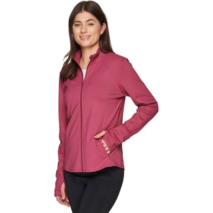image:imageRBX Active Womens Athletic Breathable Lightweight Zip Up Running Jacket with PocketsZip Dark Pink