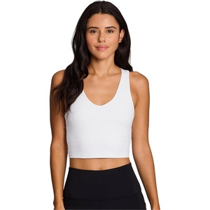 image:imageRBX Active Womens Bra Top Athletic Yoga Crop Tank Top with Built in Shelf BraSolid White