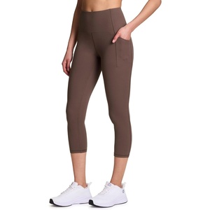 image:imageRBX Active Womens Capris Leggings Yoga Athletic Workout Cropped LeggingsCorset Chocolate