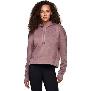 image:imageRBX Active Womens Cropped Fleece Sweatshirt Everyday Midweight Fleece Hoodie