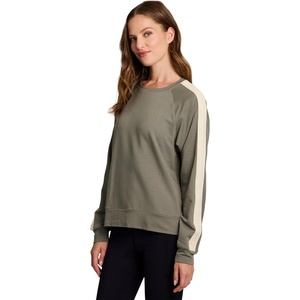 image:imageRBX Active Womens Fashion RegularCropped Length Lightweight French Terry Pullover SweatshirtMulled BasilCrochet