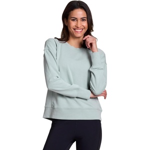 image:imageRBX Active Womens Fashion RegularCropped Length Lightweight French Terry Pullover SweatshirtSea Glass Mineral Wash