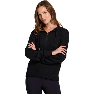 image:imageRBX Active Womens Fashion Yoga Lightweight Long Sleeve Pullover Hoodie TopRibbed Black