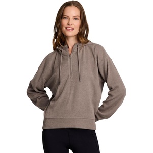 image:imageRBX Active Womens Fashion Yoga Lightweight Long Sleeve Pullover Hoodie TopRibbed Driftwood