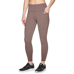image:imageRBX Active Womens Super Soft Peached Space Dye Full Length Workout Running Yoga LeggingHeathered Brown