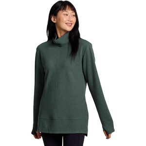 image:imageRBX Active Womens Ultra Soft Quilted Cowl Neck Pullover Sweater Lightweight Mock Neck Tunic Sweatshirt with ThumbholesGreen Smoke