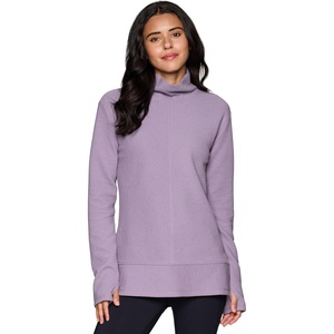 image:imageRBX Active Womens Ultra Soft Quilted Cowl Neck Pullover Sweater Lightweight Mock Neck Tunic Sweatshirt with ThumbholesLight Purple Shadow