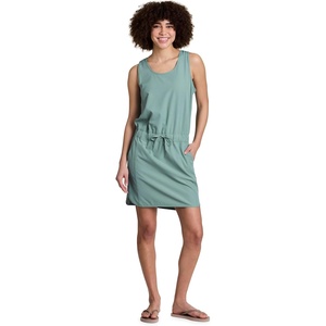 image:imageRBX Tank Dress for Women Quick Drying Stretch Woven Hiking Golf Dress Drawstring Waist Beach Dress Coverup with Pockets