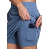image:imageRBX Active Longer Length Skort for Women Quick Drying Woven Pickleball Golf Skort with Pockets for Tennis Hiking RunningMoonlight Blue
